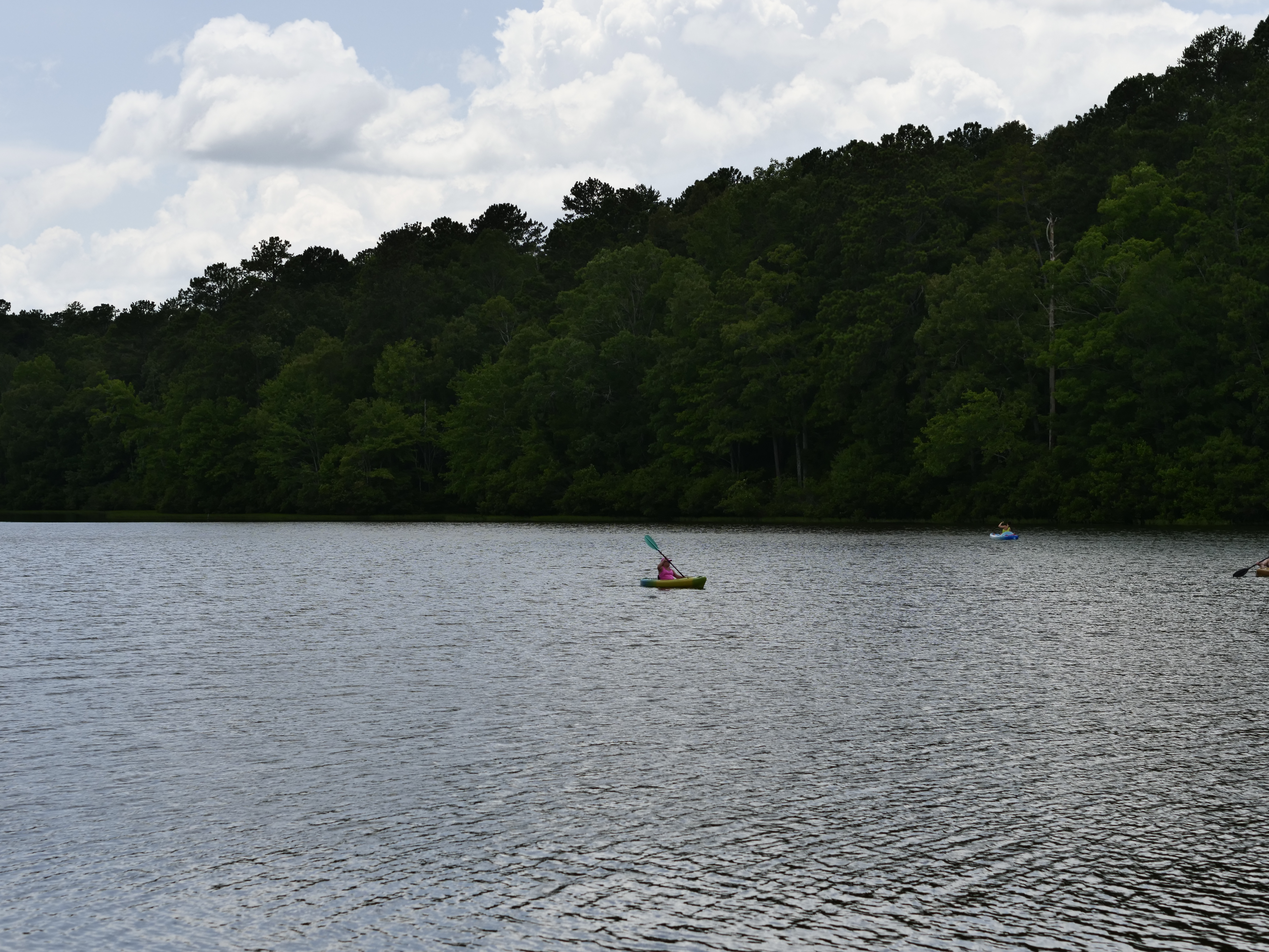 Lake somewhere He fished alone while his child slept